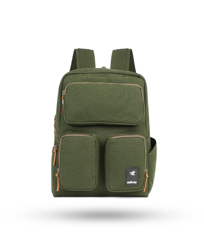 Nomad Pro Backpack | Daffoday Canvas Army Green Travel Backpack For Men & Women