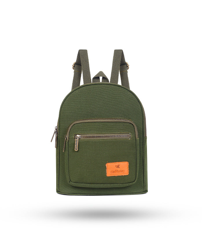 Urban Mini Backpack | Daffoday Canvas Army Green Mini Backpack For Men & Women
