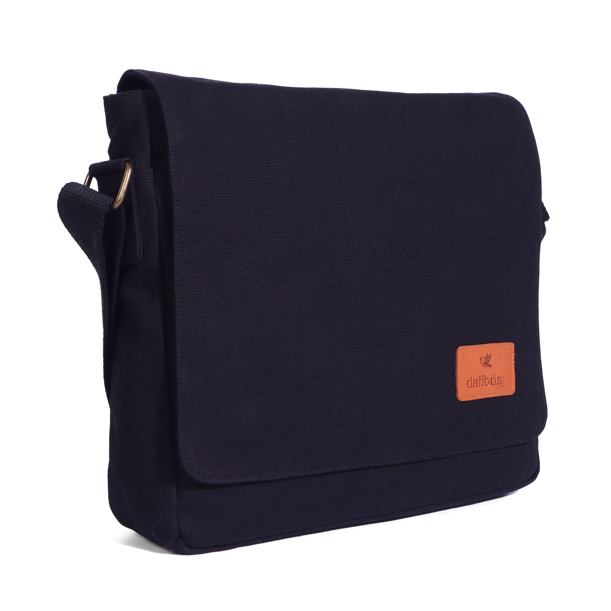 Canvas Messenger Bag| Daffoday Canvas White Messenger Bag for Men & Women