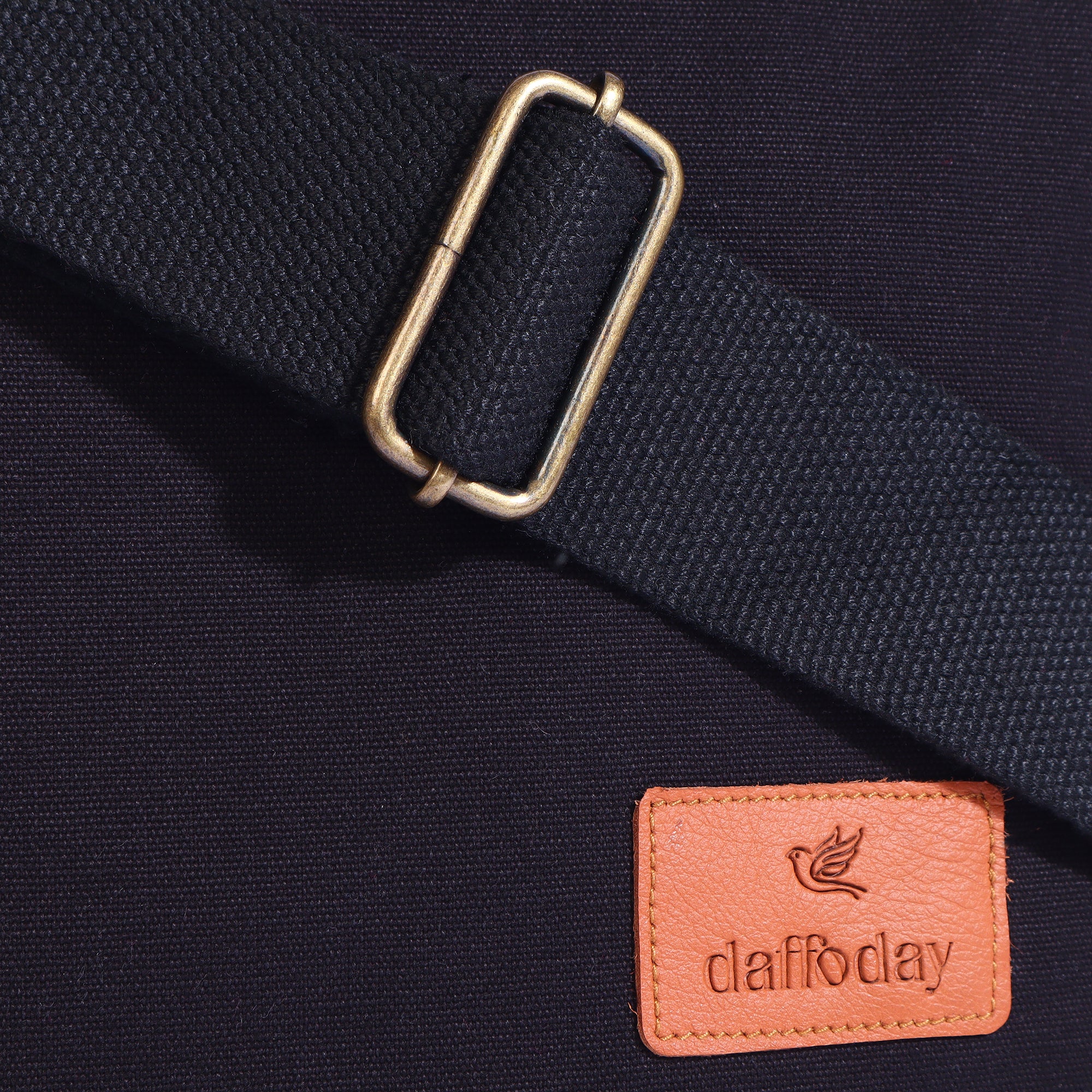 Canvas Messenger Bag| Daffoday Canvas Black Messenger Bag for Men & Women