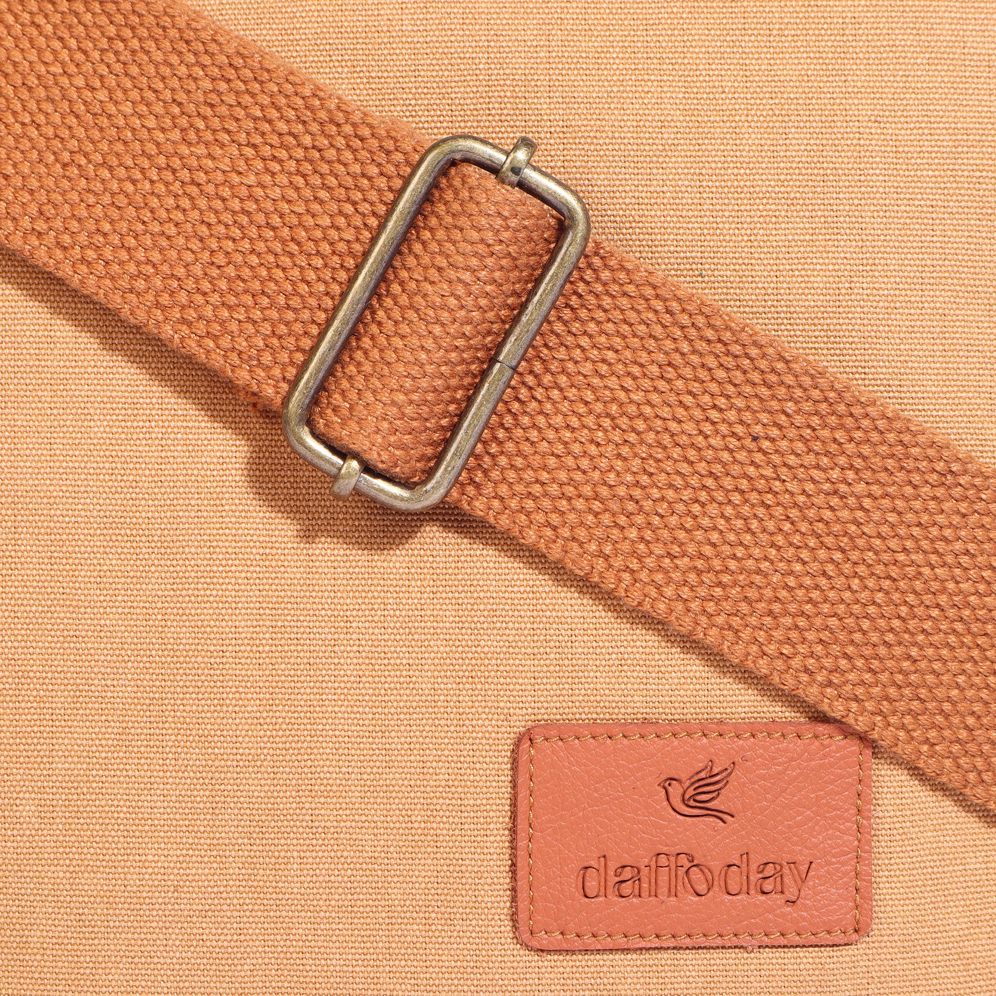 Daffoday Canvas Tan Messenger Bag for Men & Women
