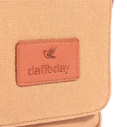 Canvas Messenger Bag| Daffoday Canvas Tan Messenger Bag for Men & Women