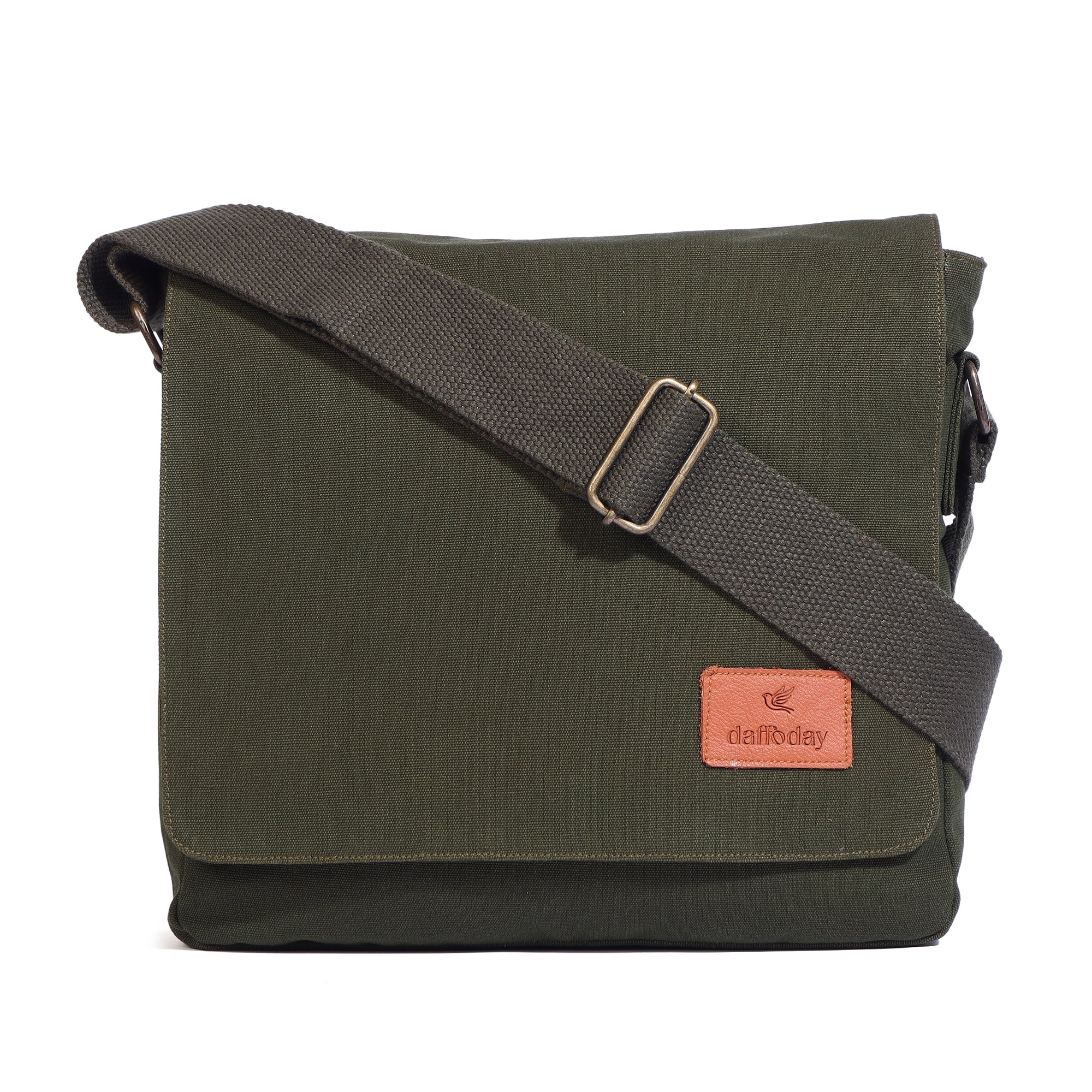 Daffoday Canvas Tan Messenger Bag for Men & Women
