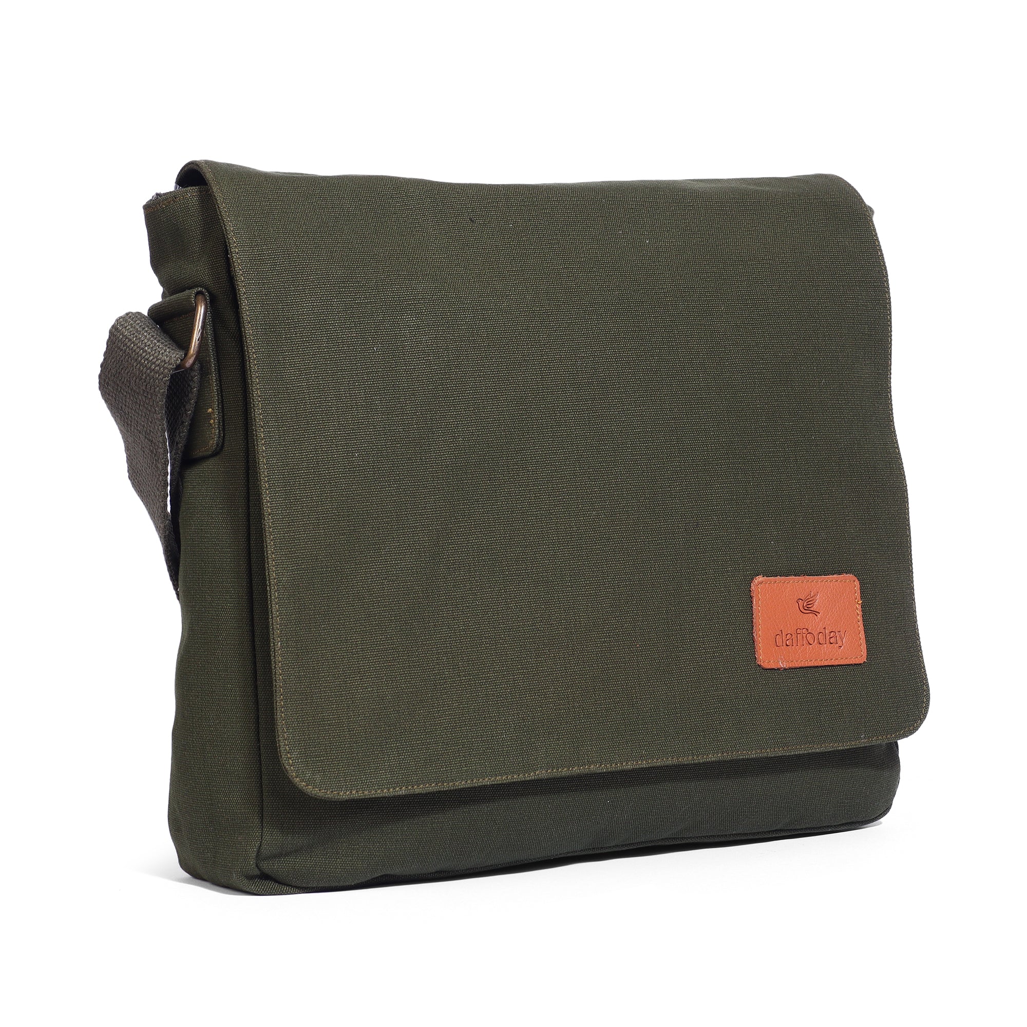 Canvas Messenger Bag| Daffoday Canvas Black Messenger Bag for Men & Women