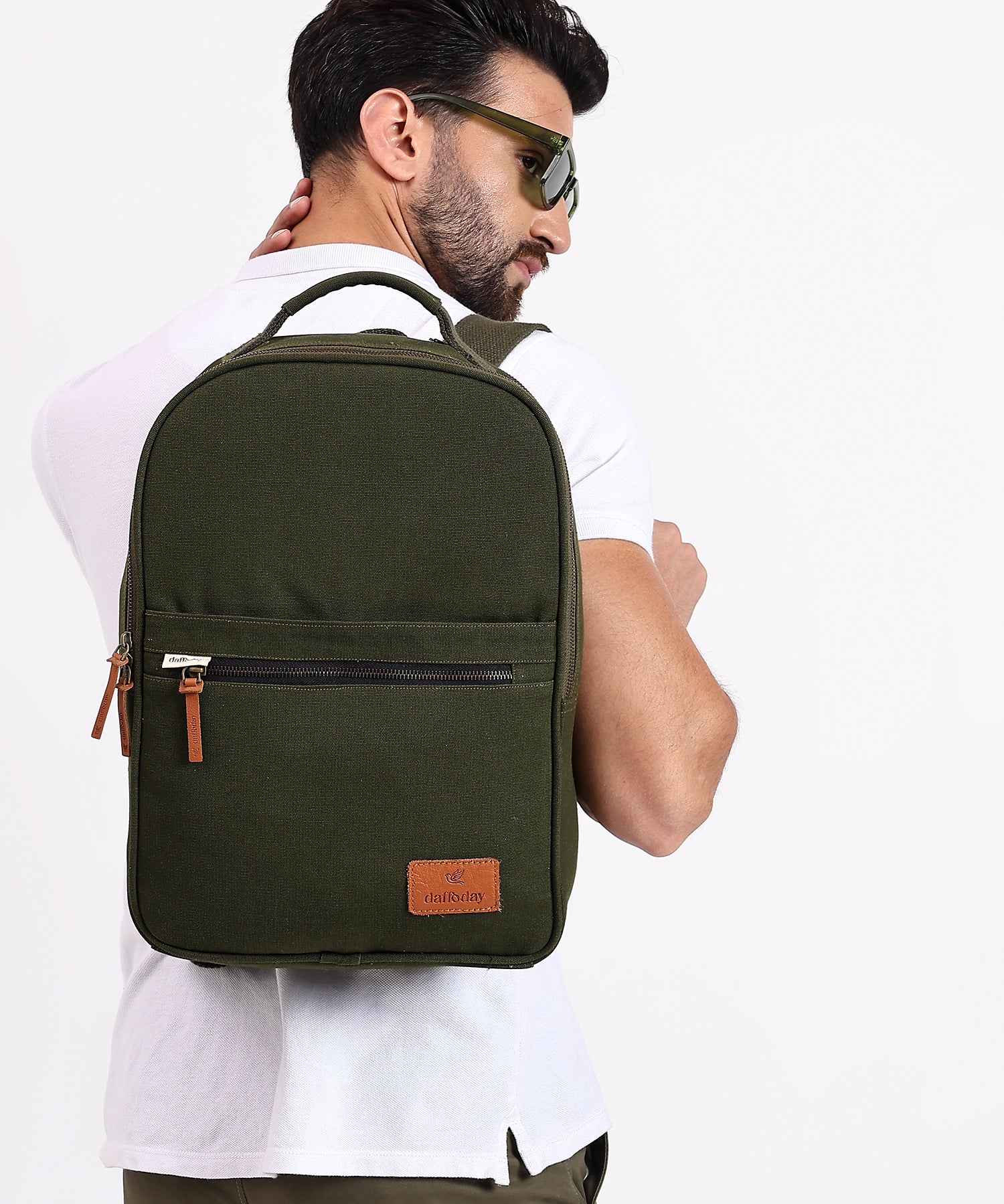 Daffoday Canvas Army Green Office Backpack For Men & Women