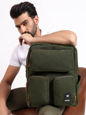 Daffoday Canvas Army Green Travel Backpack For Men & Women