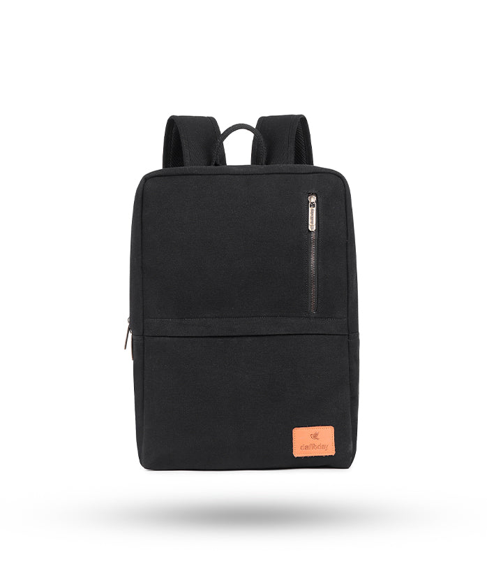 Daffoday Canvas Black Color Laptop Backpack For Men & Women
