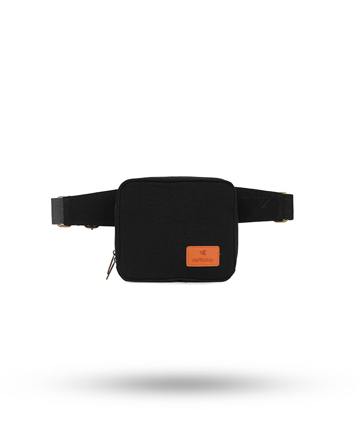 Daffoday Canvas Black Color Sling Bag For Men & Women
