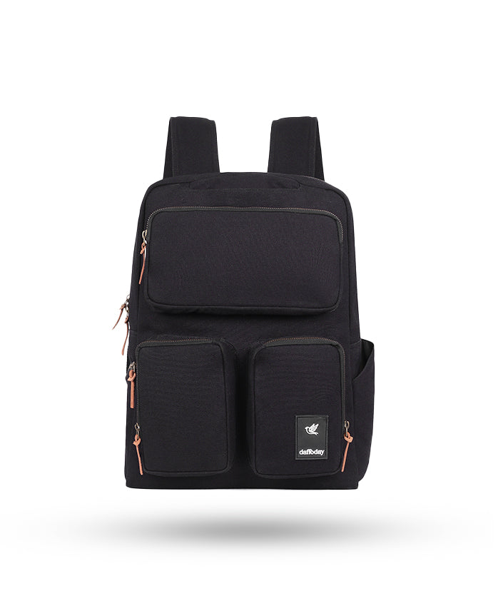 Daffoday Canvas Black Color Travel Backpack For Men & Women