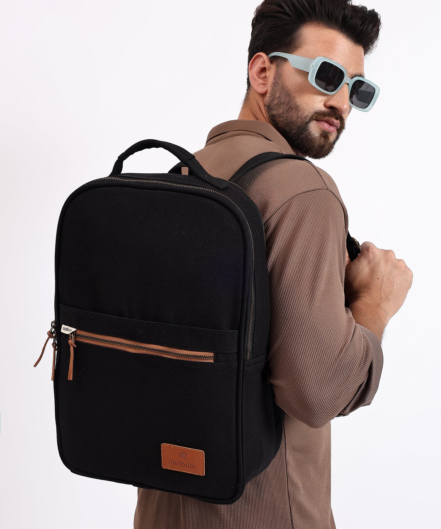  Daffoday Canvas Black Office Backpack For Men & Women