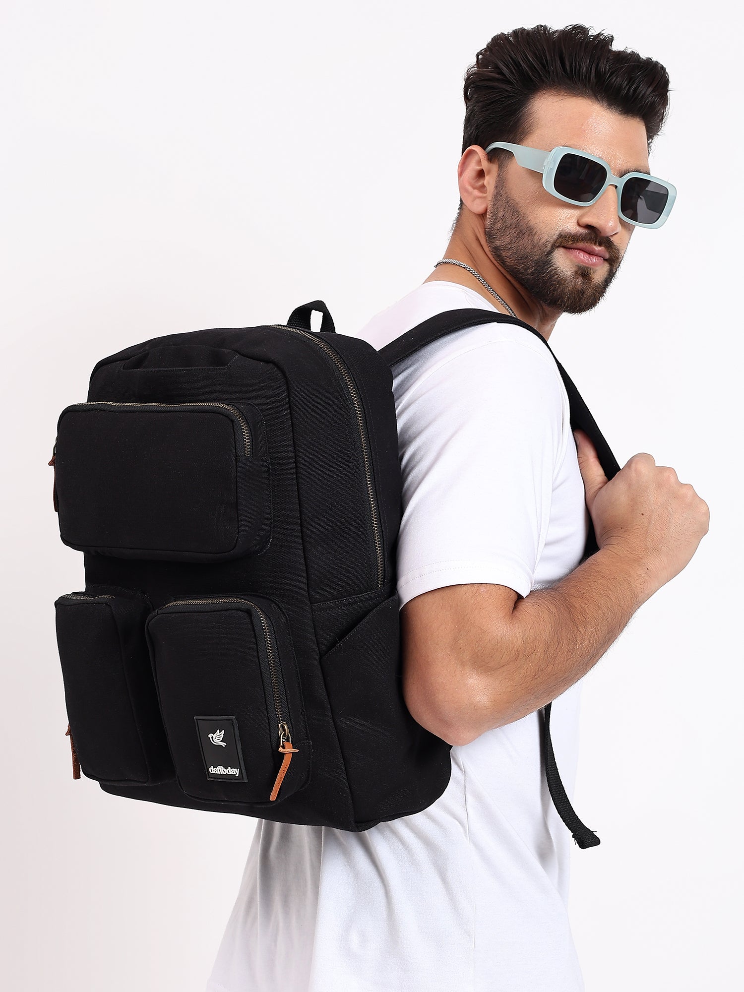 Daffoday Canvas Black Travel Backpack For Men & Women