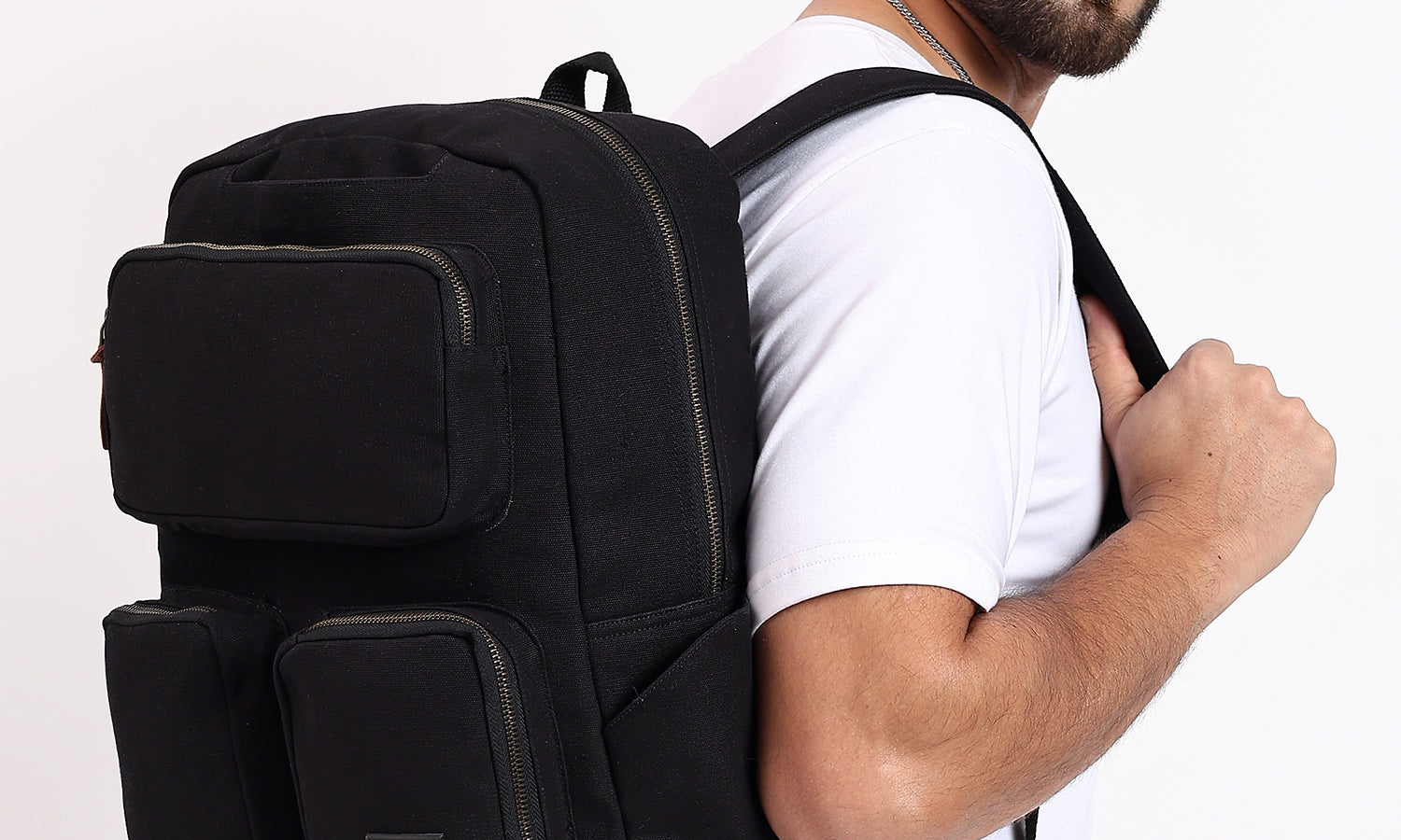 Daffoday Canvas Black Travel Backpack For Men & Women