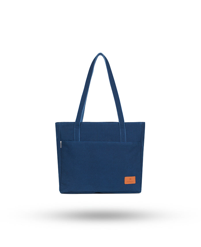 Daffoday Canvas Blue Color Tote Bag For Women