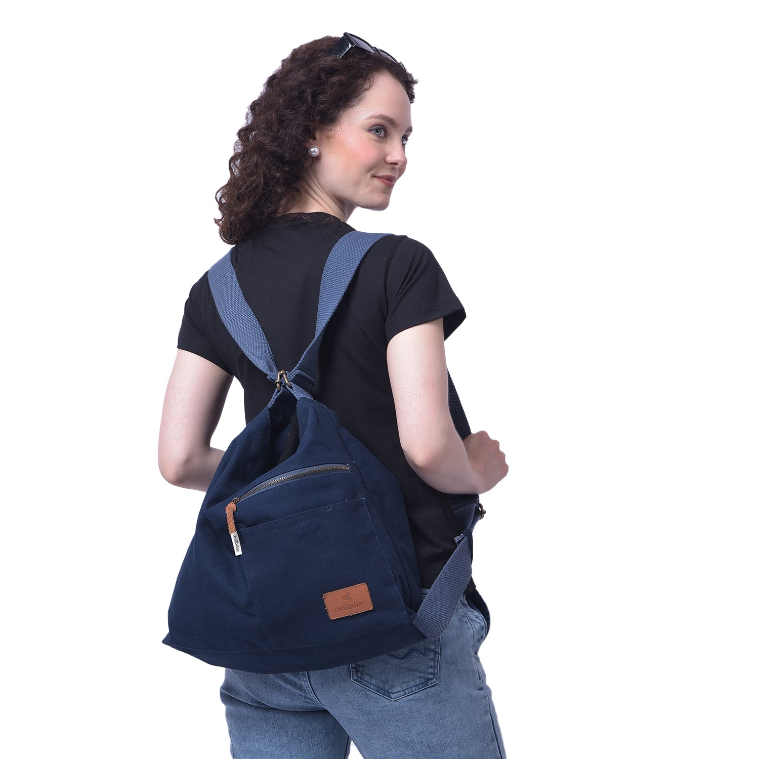 Daffoday Canvas Blue Crossbody Bag For Men & Women