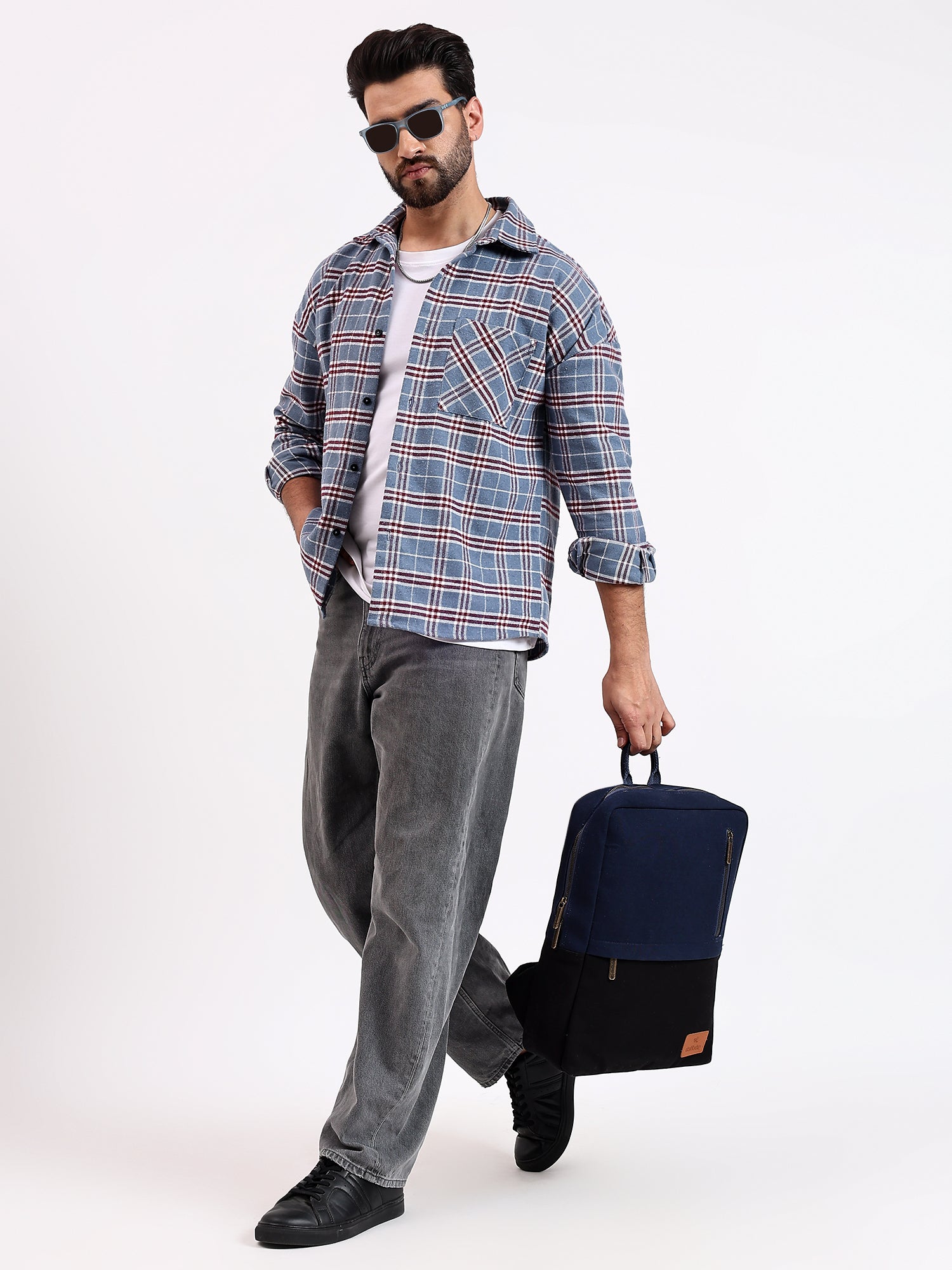 Daffoday Unisex Canvas Blue Laptop Bag – Perfect for Office & College