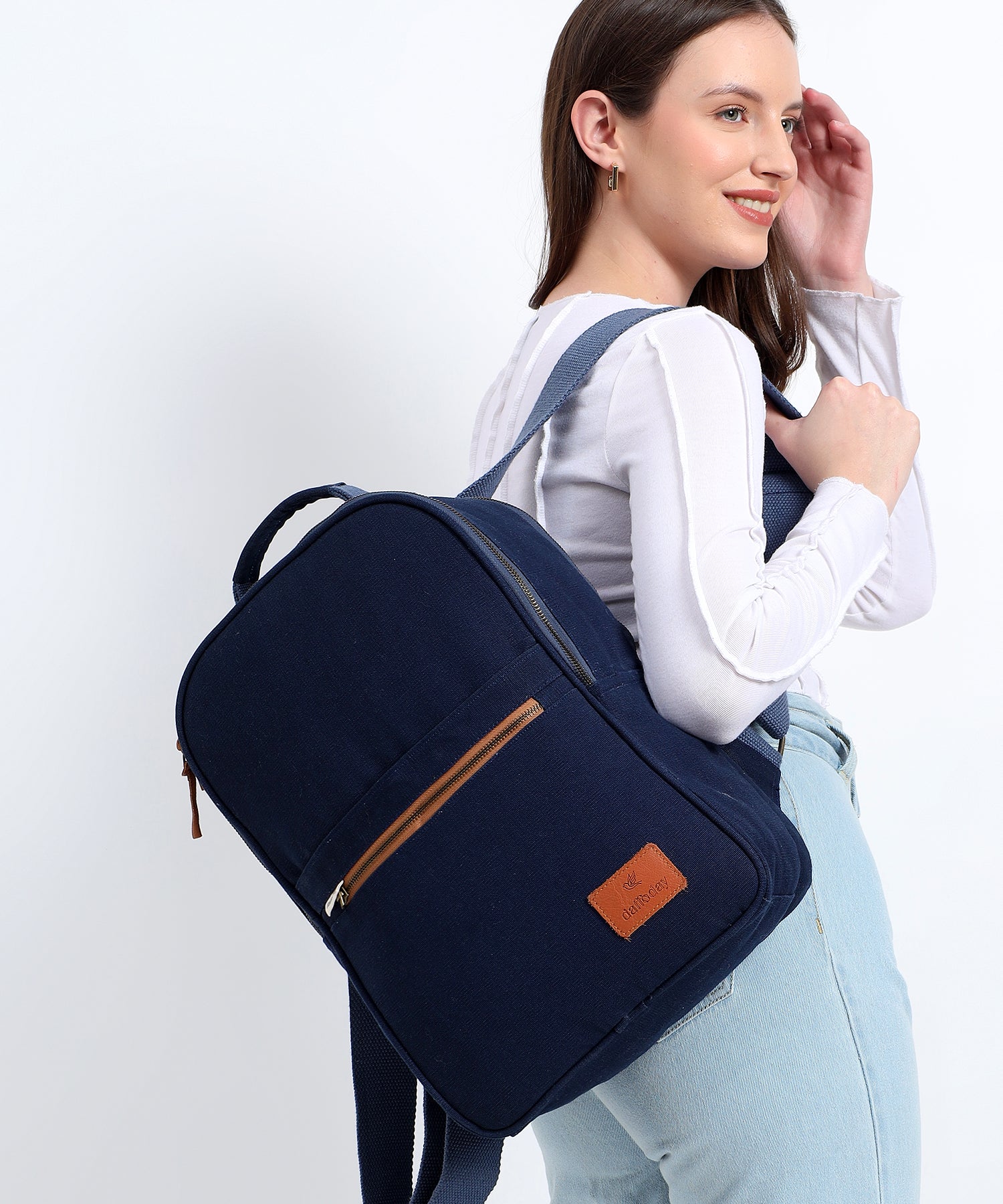Daffoday Canvas Blue Office Backpack For Men & Women