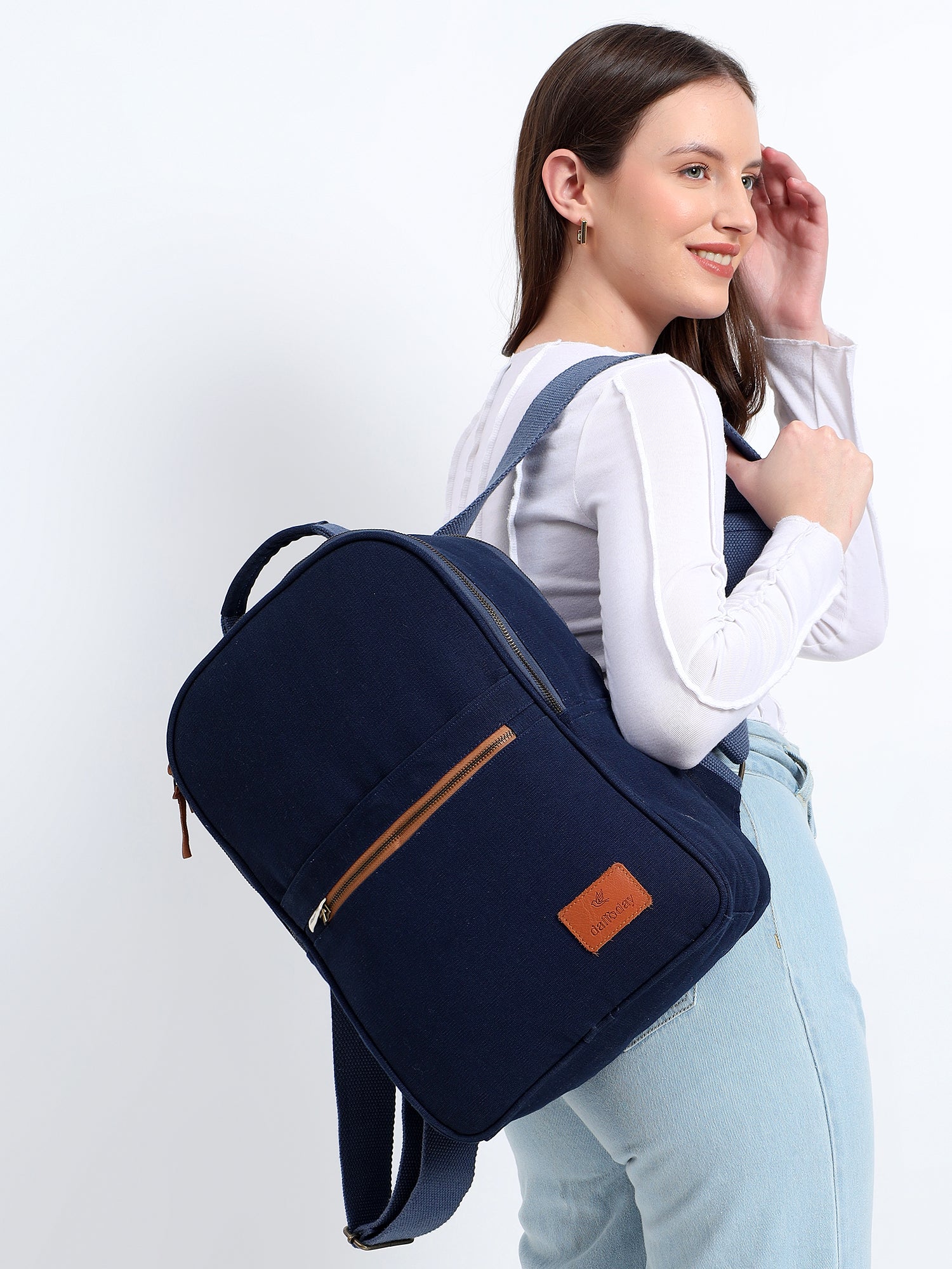 Daffoday Canvas Blue Office Backpack For Men & Women