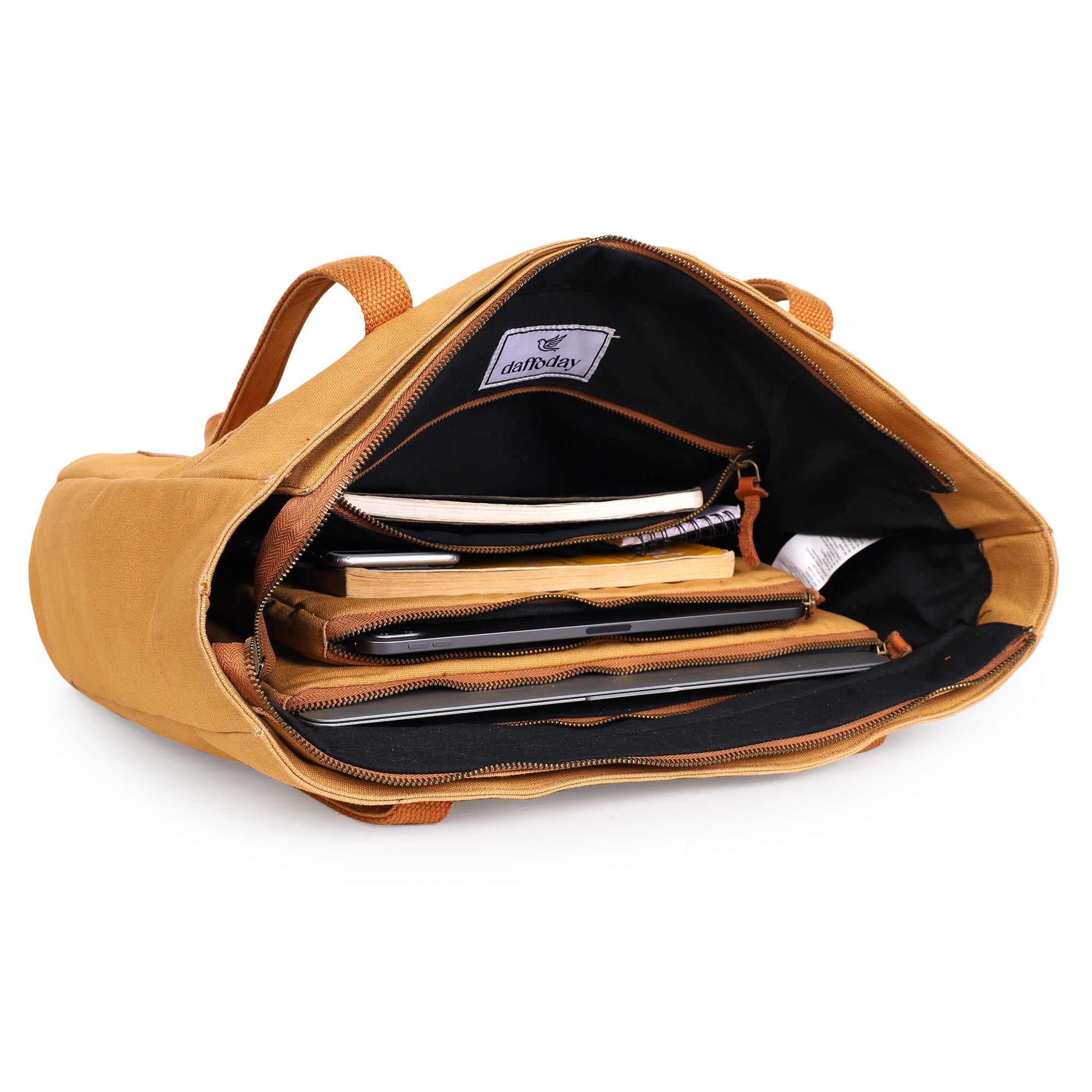 Luxe Shoulder Bag | Daffoday Canvas Black Tote Bag For Women