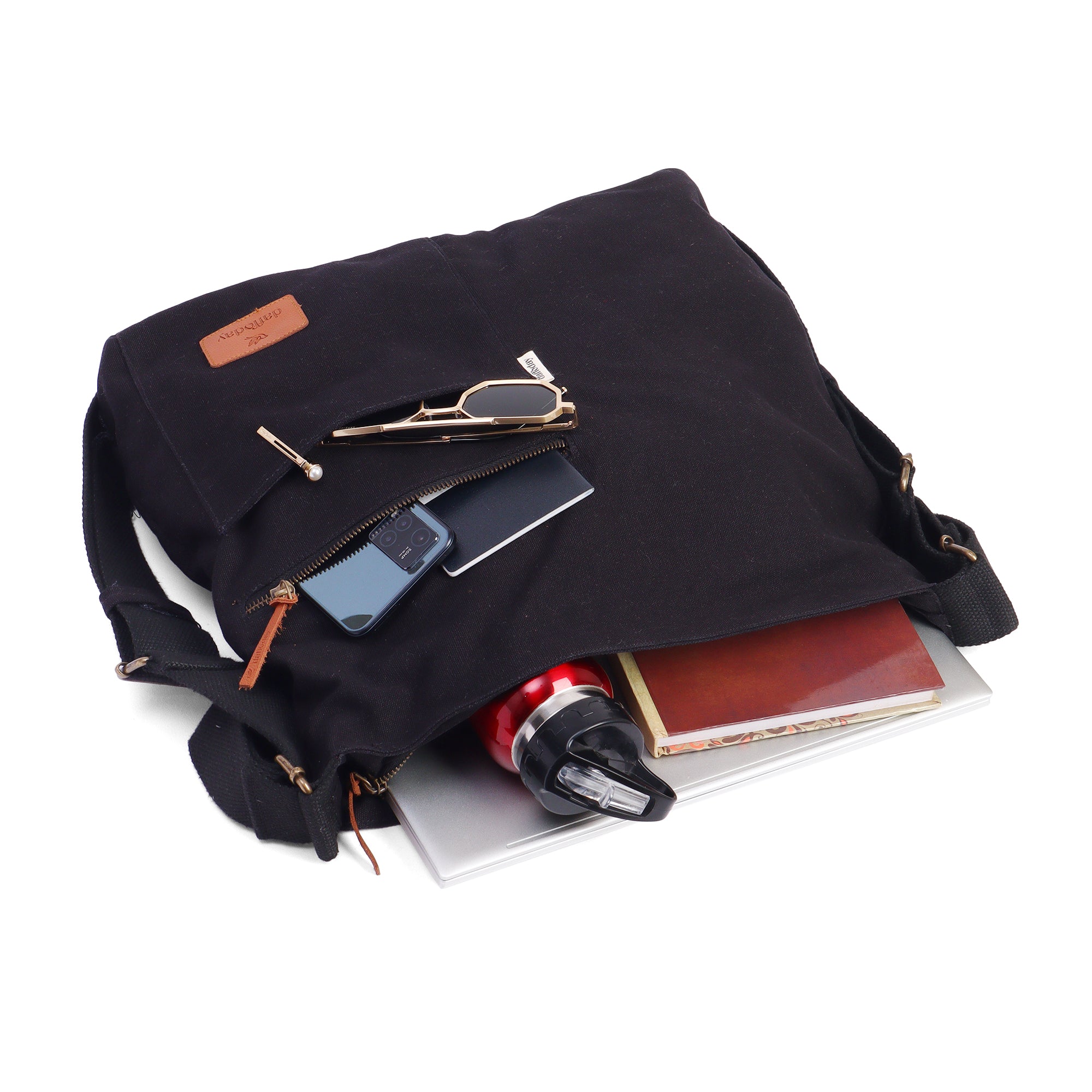 Switch Style Backpack | Daffoday Canvas Black Crossbody Bag For Men & Women
