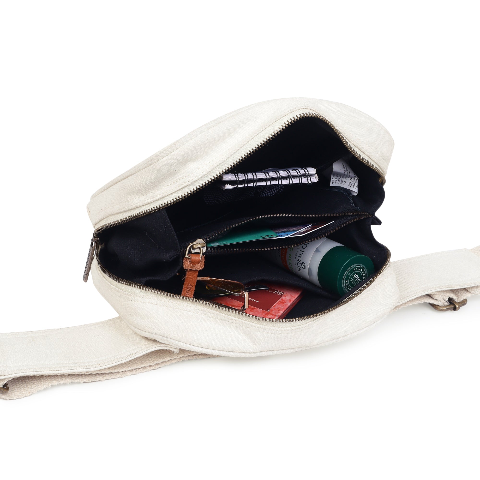 CrossTrail Sling Bag | Daffoday Canvas White Sling Bag For Men & Women