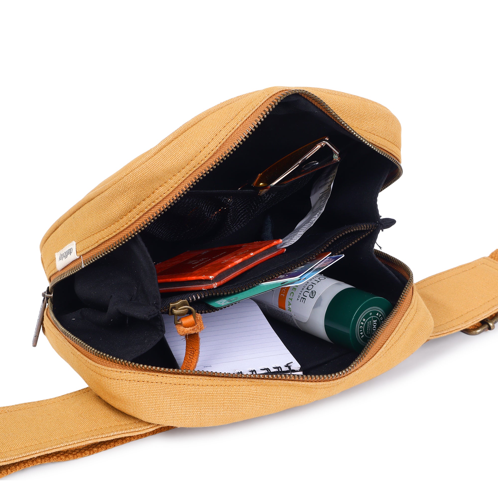 CrossTrail Sling Bag | Daffoday Canvas Tan Sling Bag For Men & Women