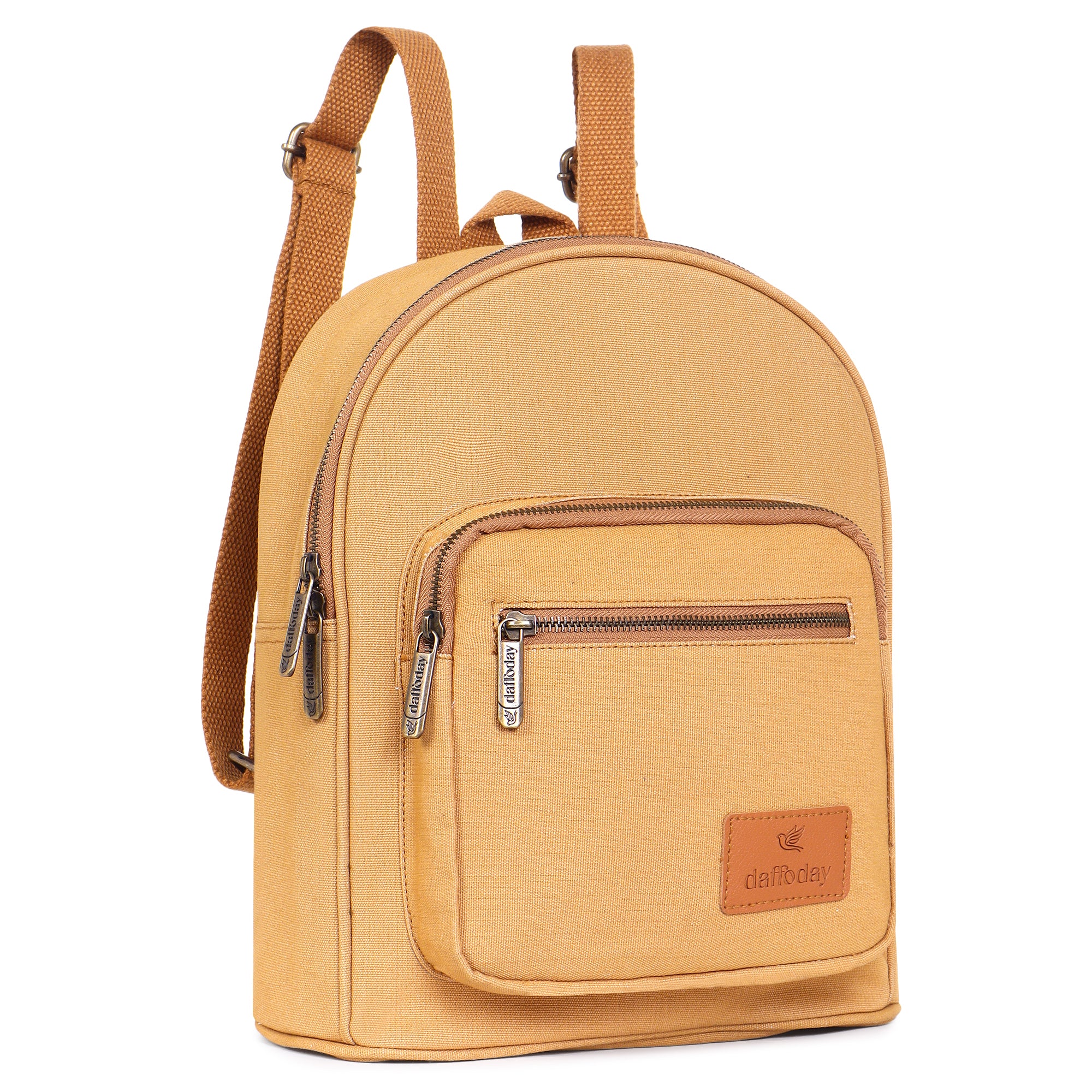 Urban Mini Backpack | Daffoday Canvas Tan Mini Backpack For Men & Women