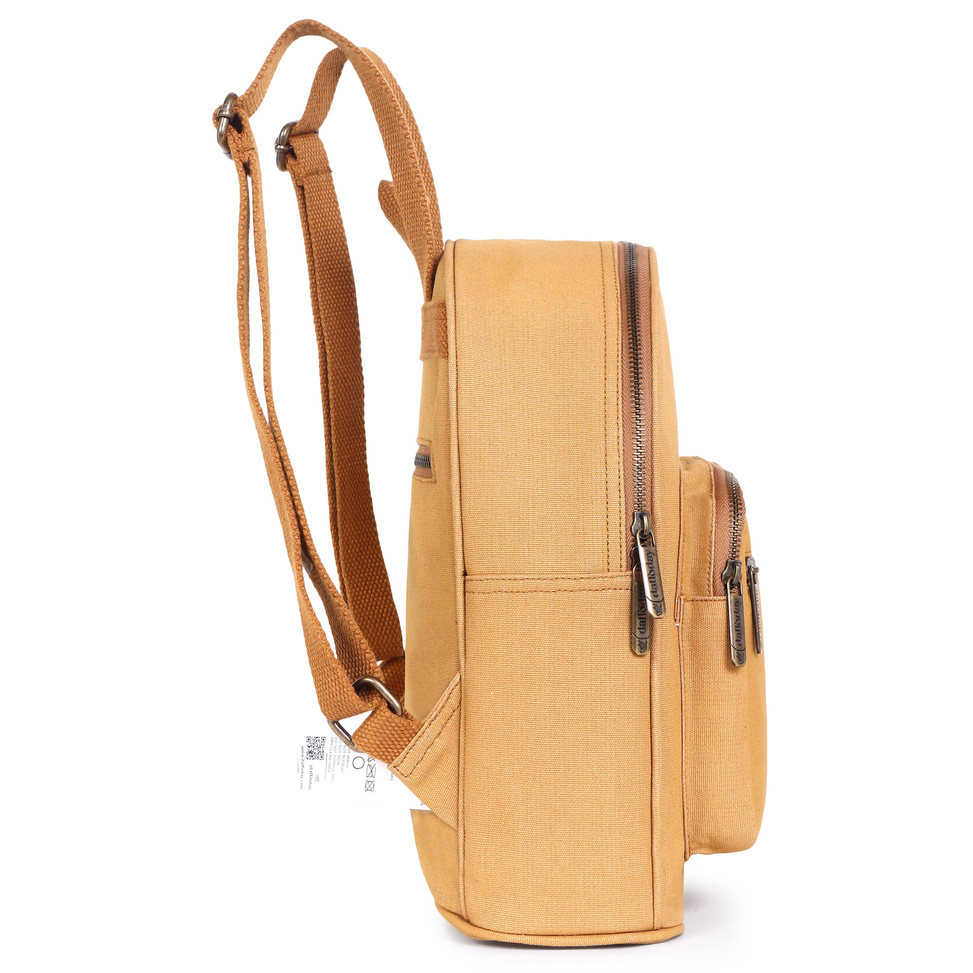 Urban Mini Backpack | Daffoday Canvas Tan Mini Backpack For Men & Women
