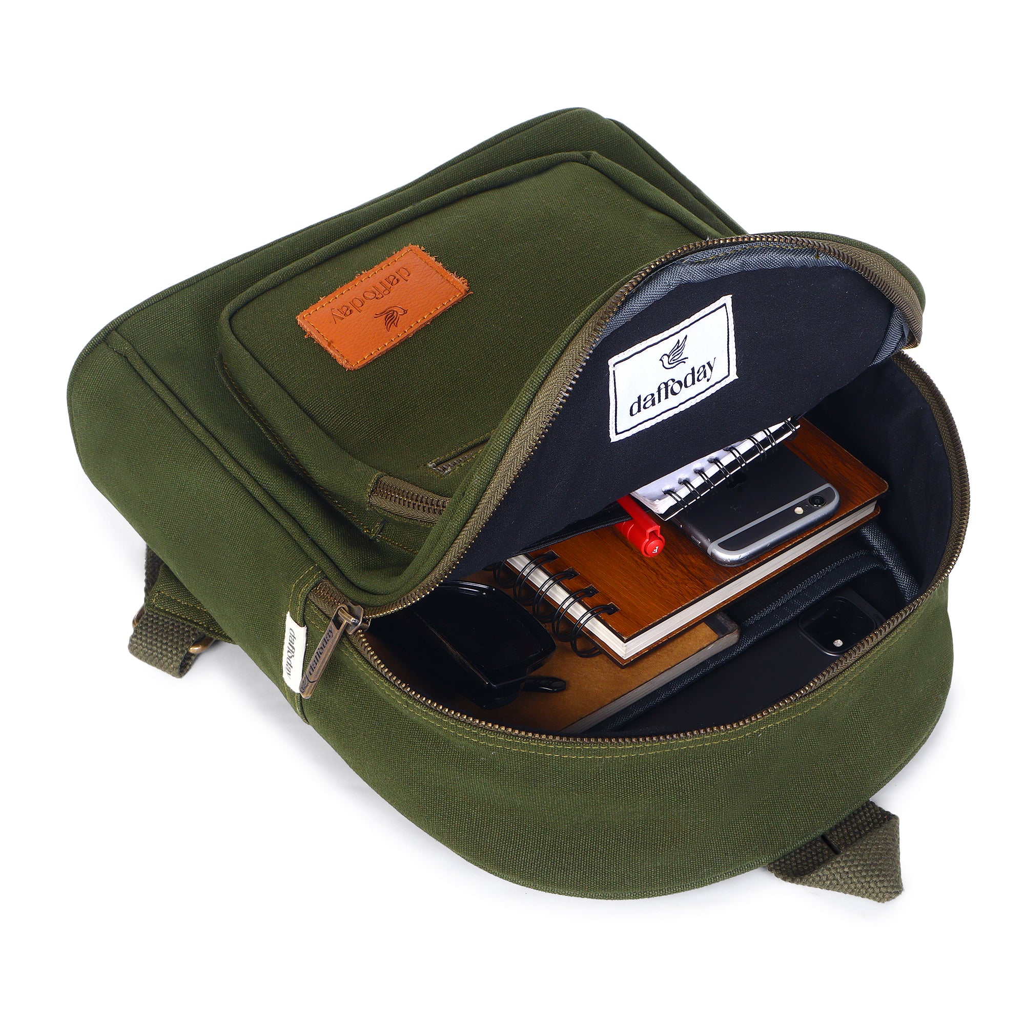 Urban Mini Backpack | Daffoday Canvas Tan Mini Backpack For Men & Women
