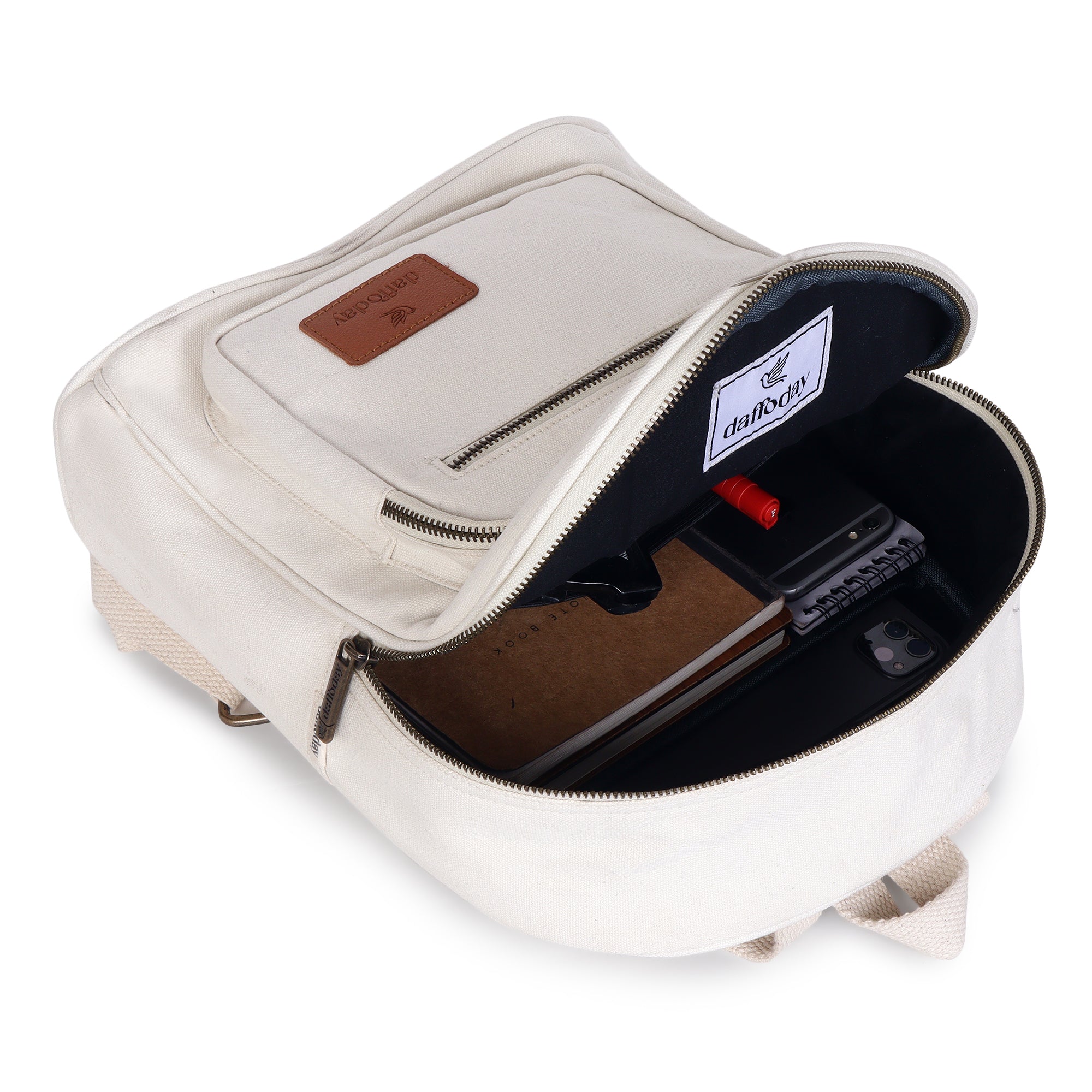 Urban Mini Backpack | Daffoday Canvas Tan Mini Backpack For Men & Women