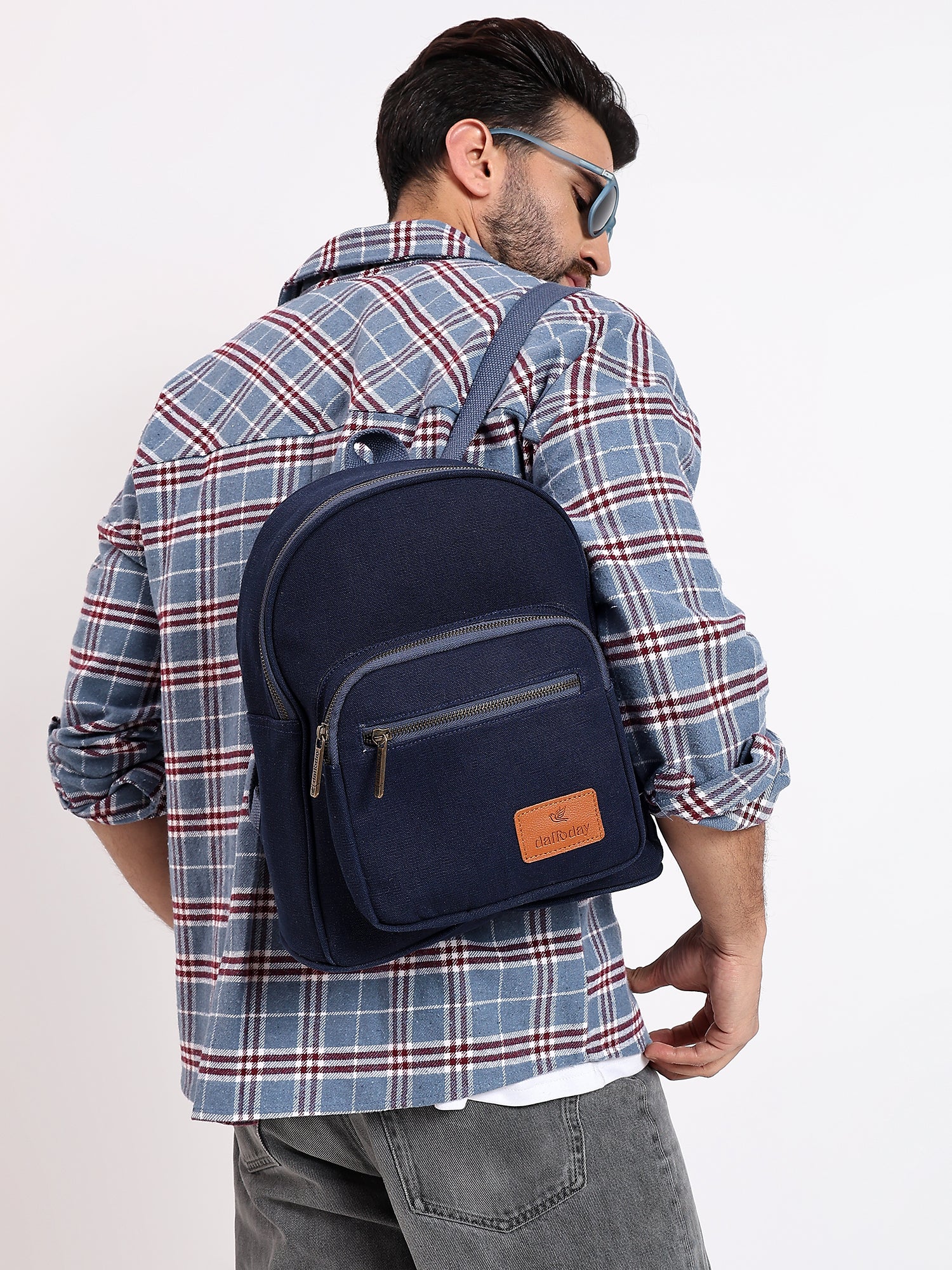 Urban Mini Backpack | Daffoday Canvas Tan Mini Backpack For Men & Women