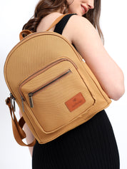Urban Mini Backpack | Daffoday Canvas Tan Mini Backpack For Men & Women