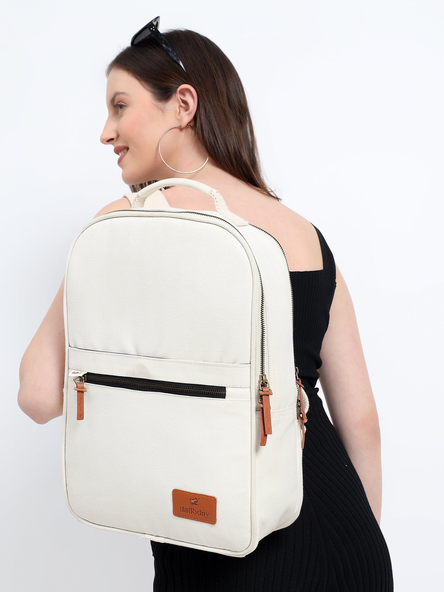 Metrolite Backpack | Daffoday Canvas White Travel Backpack For Men & Women