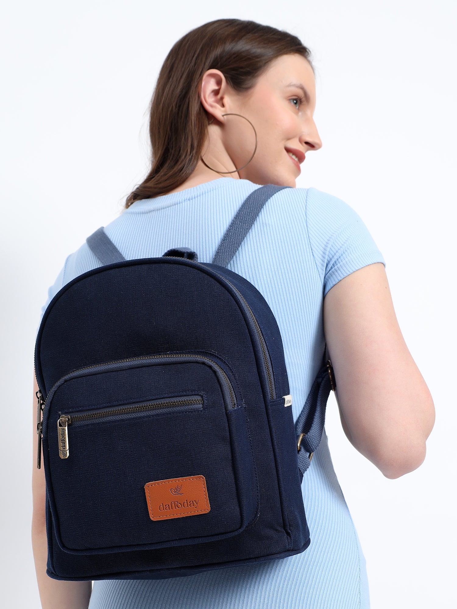 Urban Mini Backpack | Daffoday Canvas Tan Mini Backpack For Men & Women