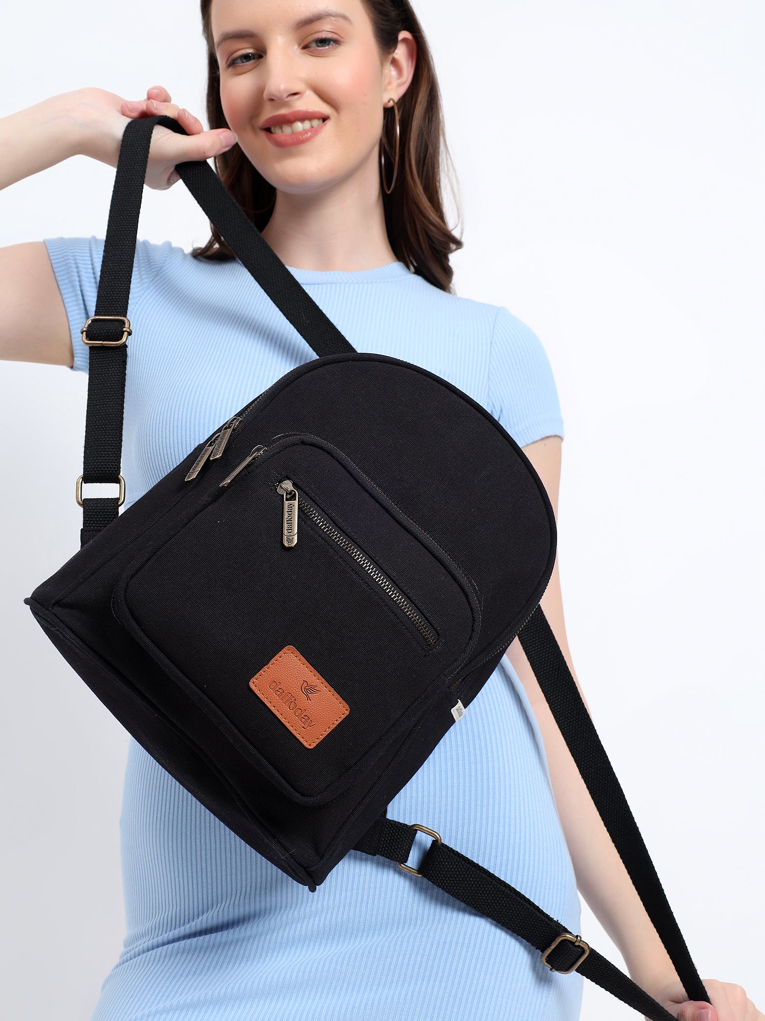 Urban Mini Backpack | Daffoday Canvas Army Green Mini Backpack For Men & Women