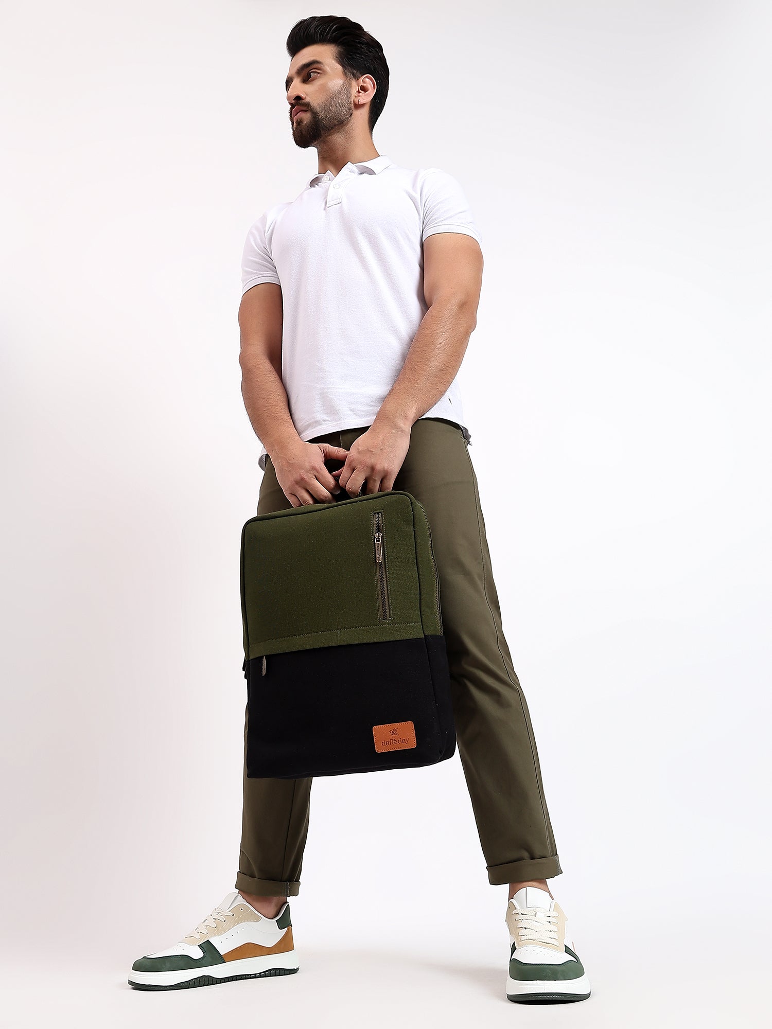 Urban Pro Backpack | Daffoday Canvas Army Green Laptop Backpack For Men & Women