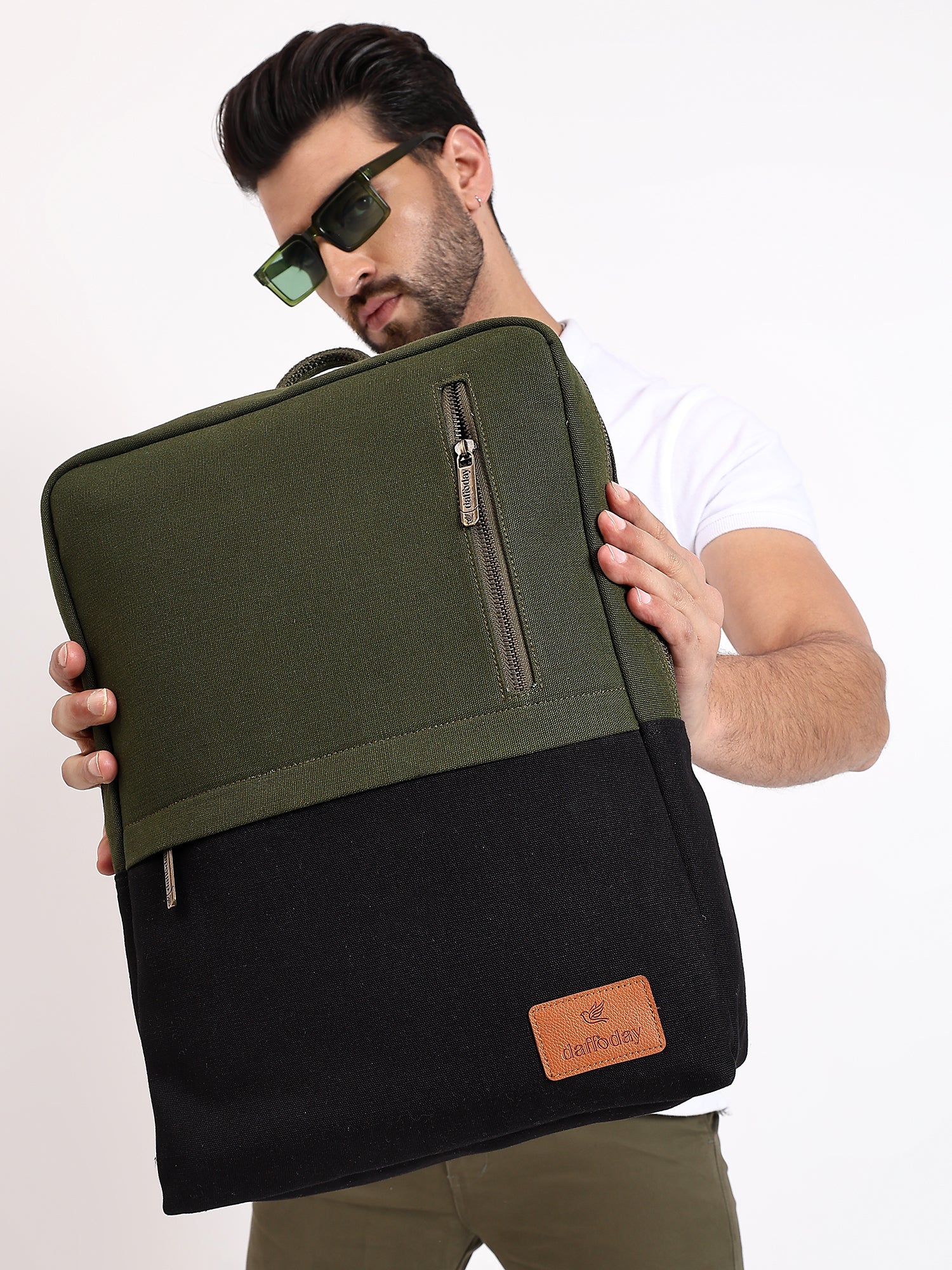 Urban Pro Backpack | Daffoday Canvas Army Green Laptop Backpack For Men & Women