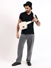 CrossTrail Sling Bag | Daffoday Canvas White Sling Bag For Men & Women
