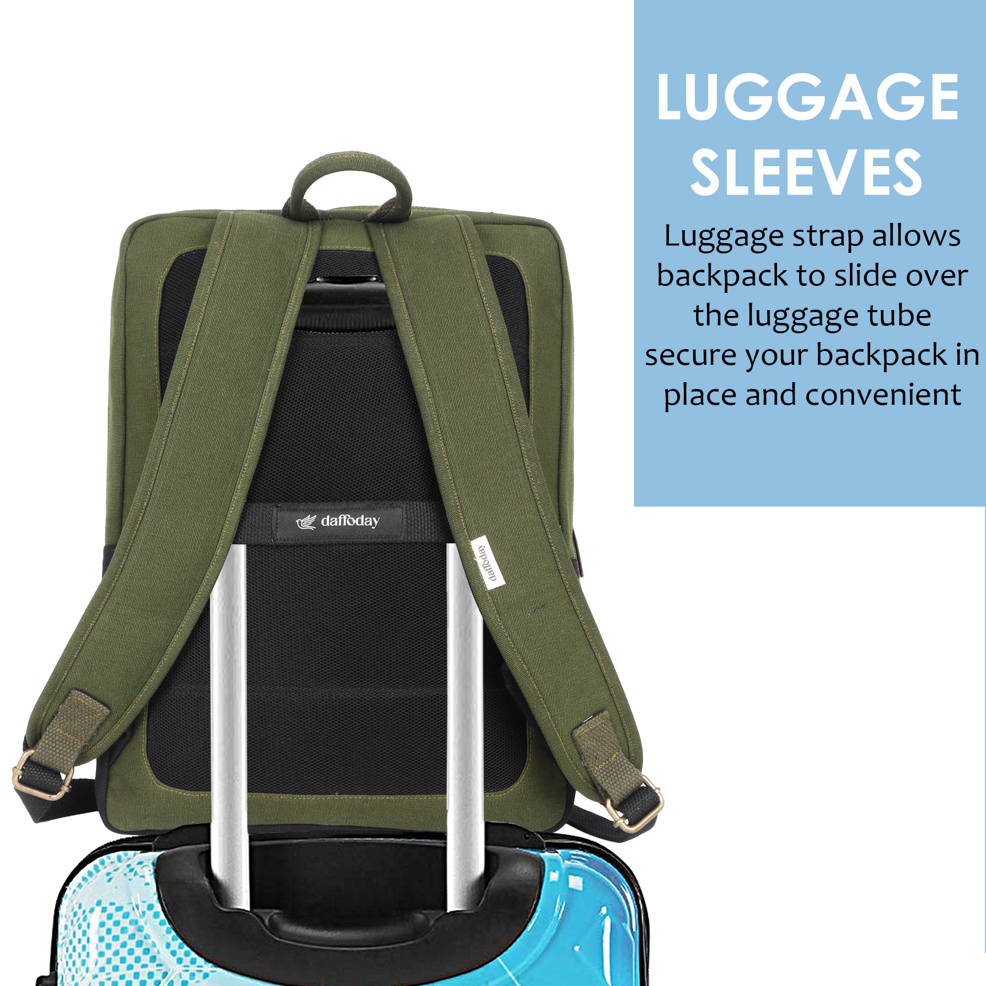 Urban Pro Backpack | Daffoday Canvas Army Green Laptop Backpack For Men & Women