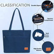 Luxe Shoulder Bag | Daffoday Canvas Black Tote Bag For Women