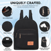 Urban Mini Backpack | Daffoday Canvas Tan Mini Backpack For Men & Women