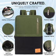 Urban Pro Backpack | Daffoday Canvas Army Green Laptop Backpack For Men & Women
