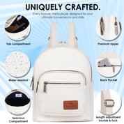 Urban Mini Backpack | Daffoday Canvas Tan Mini Backpack For Men & Women