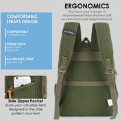 Nomad Pro Backpack | Daffoday Canvas Black Travel Backpack For Men & Women