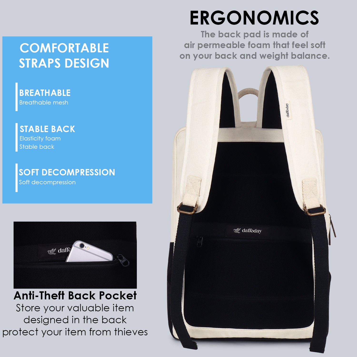 Urban Pro Backpack | Daffoday Canvas Army Green Laptop Backpack For Men & Women