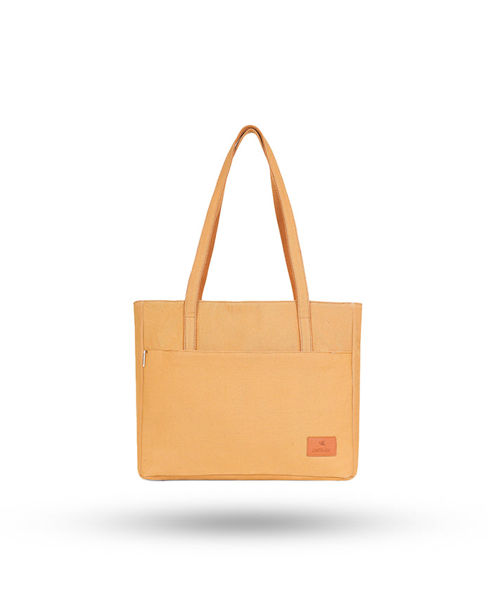 Daffoday Canvas Tan Color Tote Bag For Women