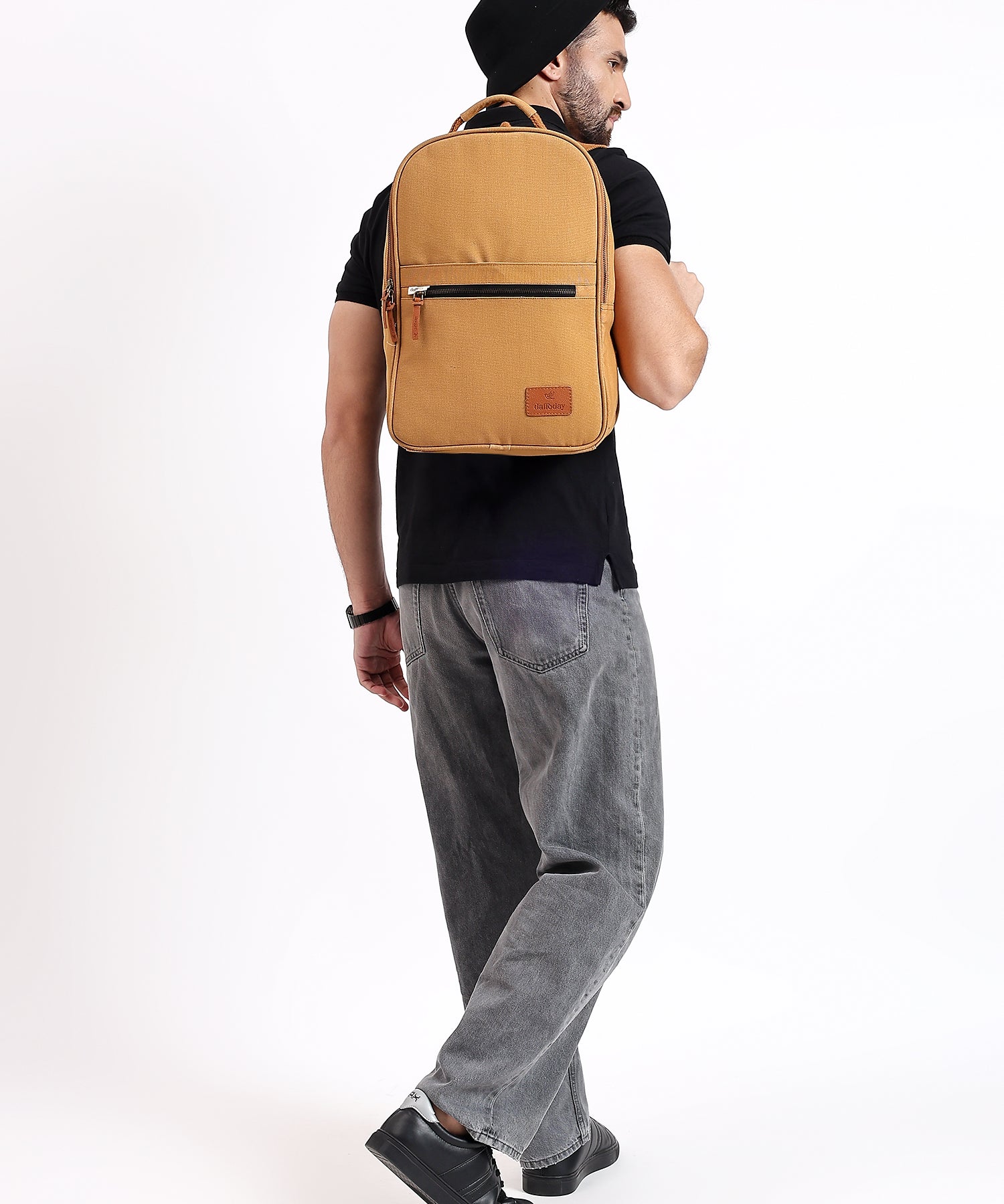 Daffoday Canvas Tan Office Backpack For Men & Women