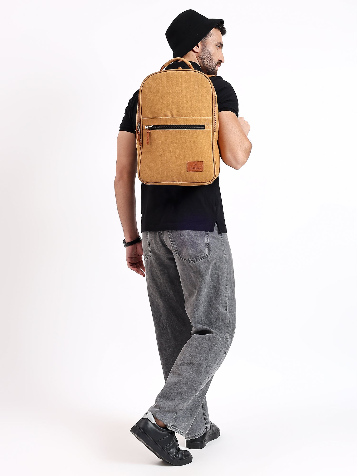 Daffoday Canvas Tan Office Backpack For Men & Women