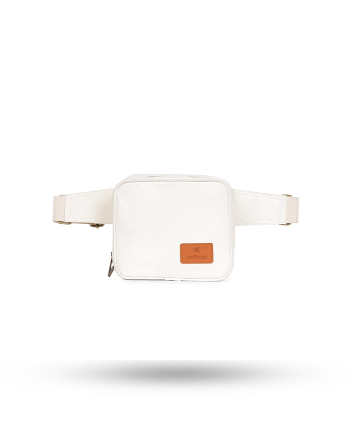Daffoday Canvas White Color Sling Bag For Men & Women