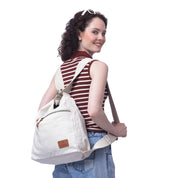 Daffoday Canvas White Crossbody Bag For Men & Women