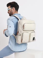 Daffoday Canvas White Travel Backpack For Men & Women